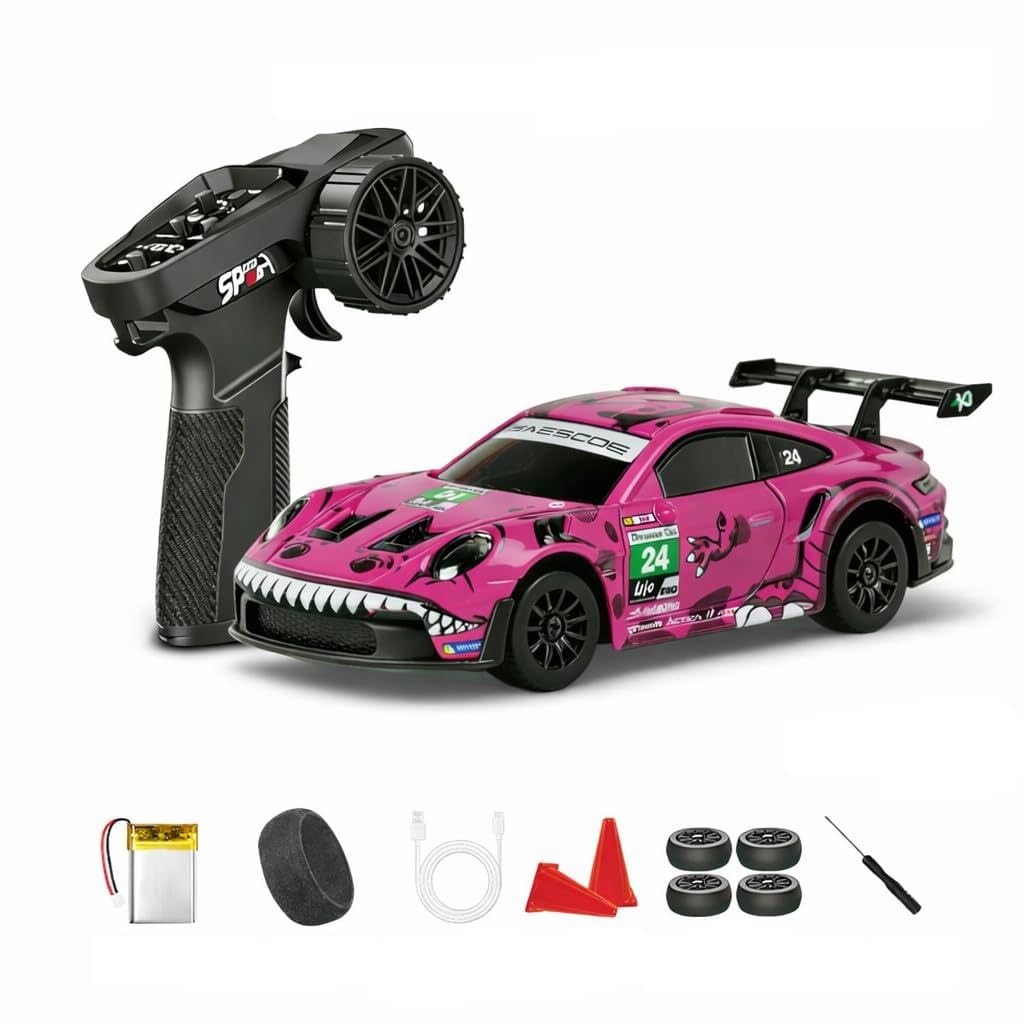 HStar 1:43 Roxy Porsche 911 GT3 R Micro Drift RC Car | Metal Alloy 4WD