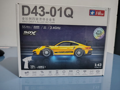 HStar 1:43 Roxy Porsche 911 GT3 R Micro Drift RC Car | Metal Alloy 4WD
