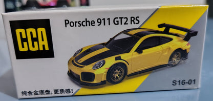 CCA 1:64 Porsche 911 GT2 RS | Premium Metal Chassis Diecast (Yellow)